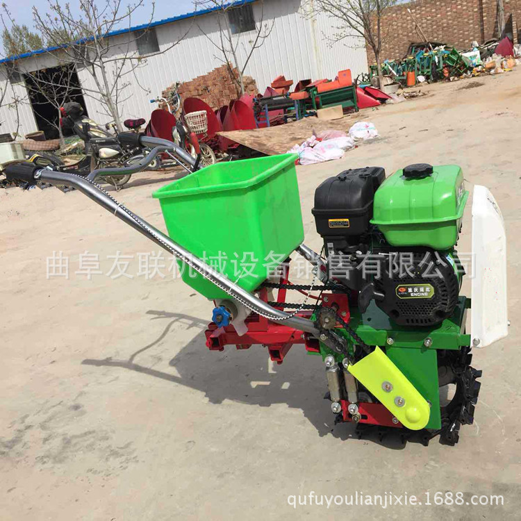 友联热销手推式汽油耘耕播种机 柴油/汽油链轨式玉米播种机 60