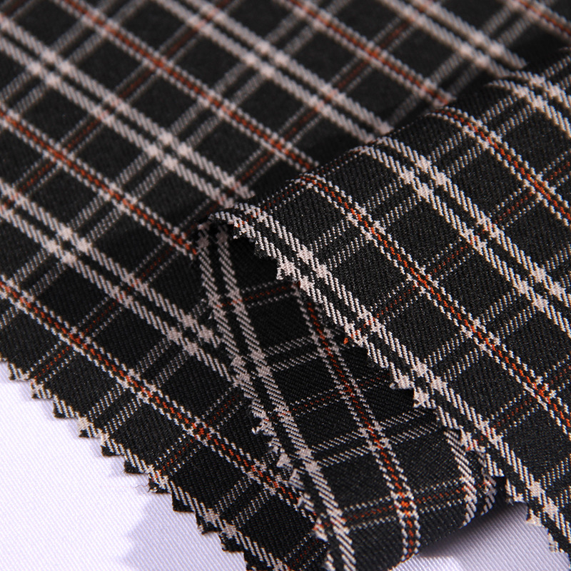 【新品】四面弹格子布 衬衫面料外套男女服装面料 全涤格子面料