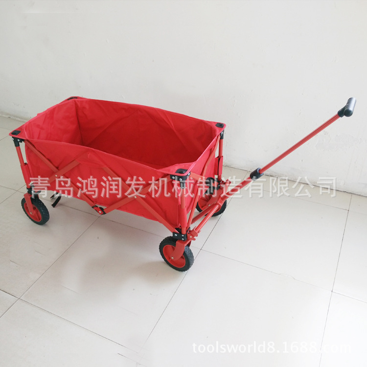 厂家供应户外折叠工具布兜车带加宽轮刹车红色可加外袋TC3010