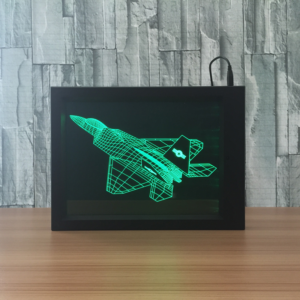 相框3d灯 亚克力相框led灯 创意礼品小夜灯帆船