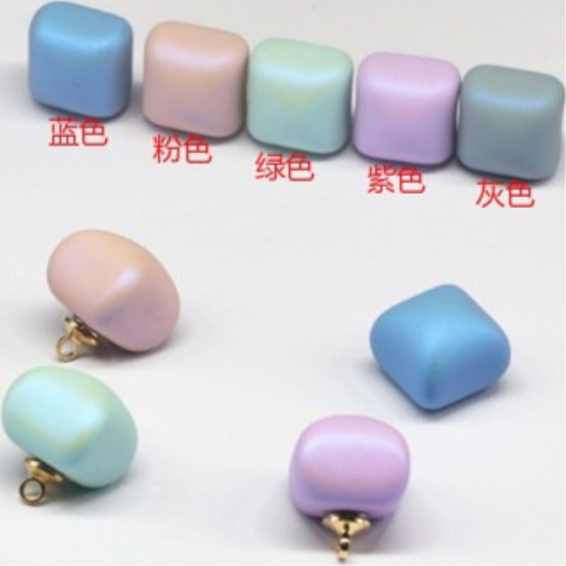 工厂现货单孔耳塞耳饰配件头饰幻彩珠方形发绳发夹橡皮耳钉耳环珠