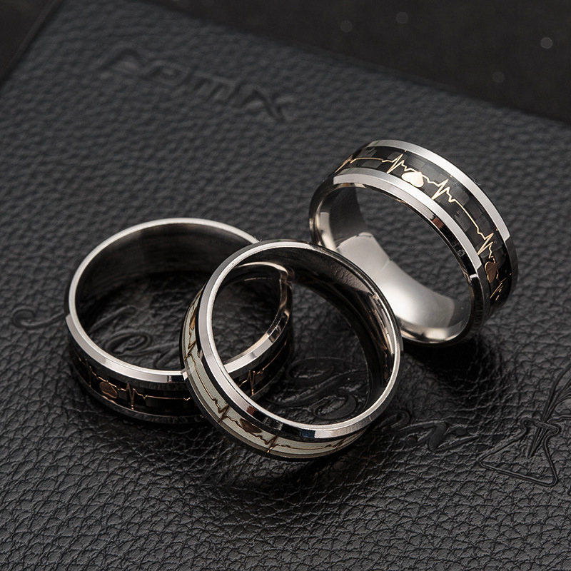 8g Weight Other Inlay Material Birthday Occasion Titanium Steel Material Letter Pattern Unisex Gender Stoving Varnish Design Fashion Style Black Color Wholesale Jewelry Fashion Letter Titanium Steel Other Stoving Varnish Stainless Steel Rings 8