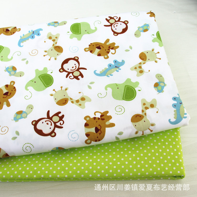 开心猴AB版 斜纹纯棉卡通布料 全棉床品面料 布料批发