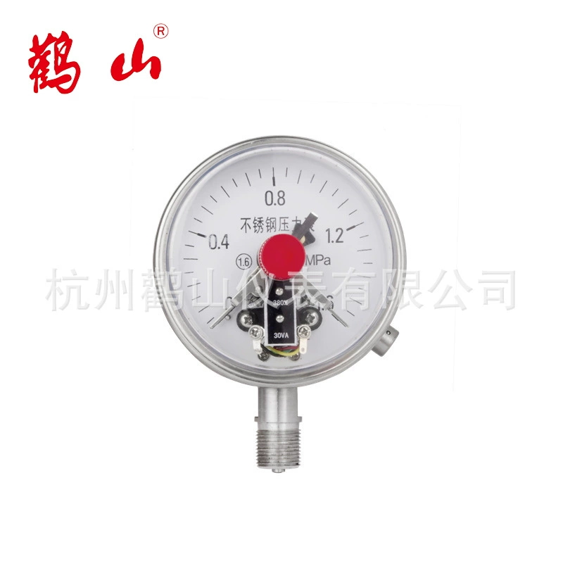 Радиальный электрический контактный манометр из нержавеющей стали, полностью стальной электрический контакт YXC100BF