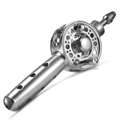 Modified Lizard Fishing Rod with Mid-Through Conversion, Internal Line Retrieval, and Full Metal Mid-Through Reel