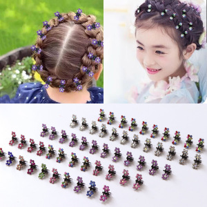 24pcs Princess girls stage performance bling rhinestones hair clip ornament headwear baby  headdress barrette clip small claw clip