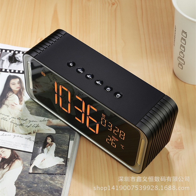 MUSKY DY33大屏时钟智能家用无线蓝牙音箱电脑插卡HIFI低音炮音响