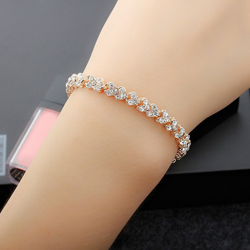 New style Roman crystal simple diamond-encrusted zircon bracelet European and American foreign trade silver-plated hot-selling jewelry