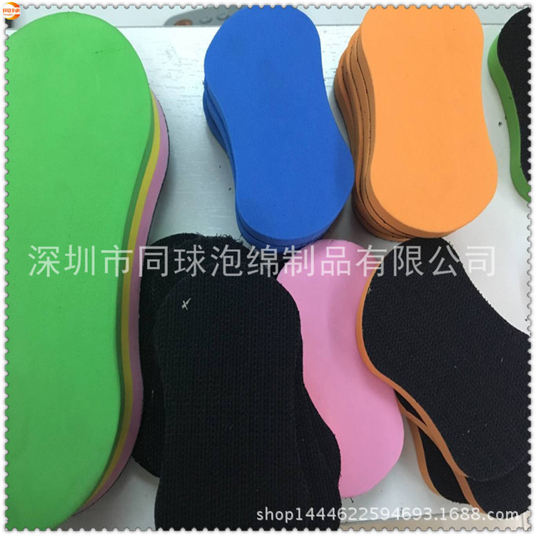 热销 浅蓝色EVA复合3MM厚度魔术贴海绵擦，品牌衣服剃毛海绵擦