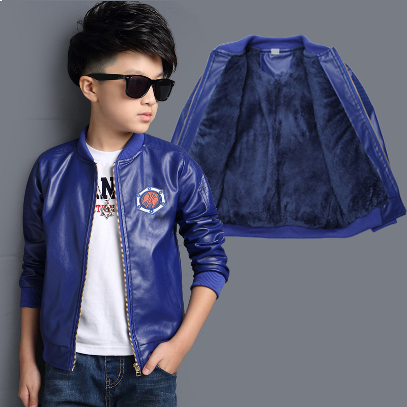 Children's clothing Boys Outerwear children leather clothing Jacket 3-16 year PU Korean Edition children jacket fashion On behalf of