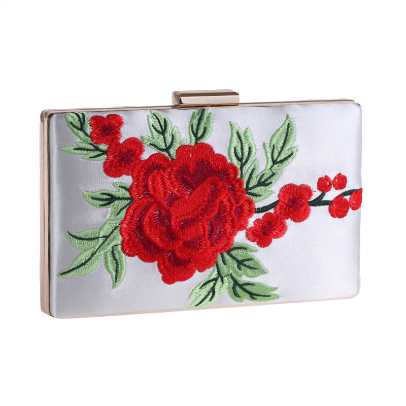 Rose Embroidered Bag Women's Flash Dinner Package Clutch Bag Dress Bag display picture 10