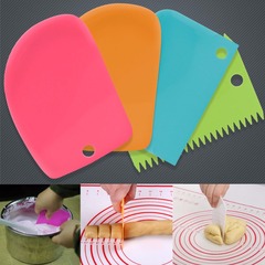 Three-piece cream cake scraper set Semi-circular serrated bread cutter silicone mat baking tools