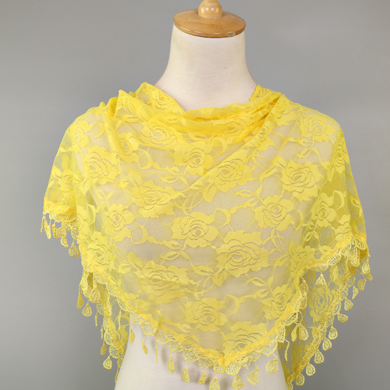 Sweet Rose Blending Lace Chiffon Scarves display picture 5