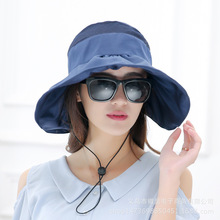 帽子女夏遮陽帽夏天女士潮防紫外線大沿沙灘太陽帽防曬可折疊涼帽