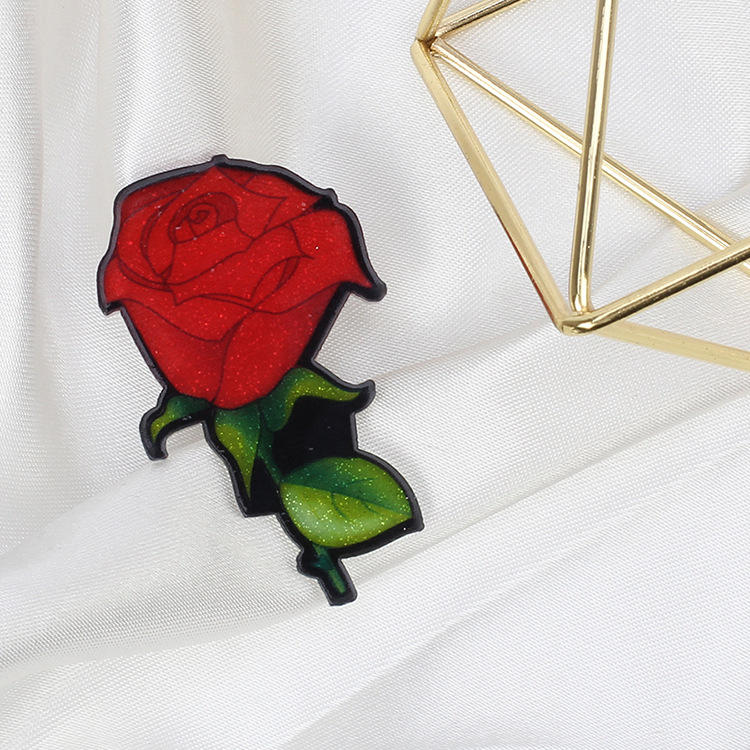 Simple Rose Flower Acrylic Brooch display picture 4