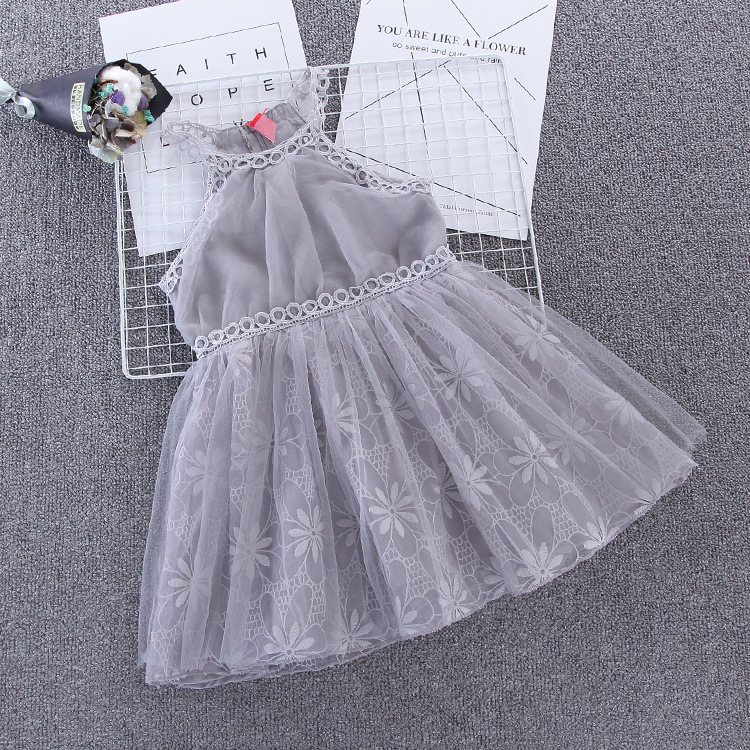 2018 Baby Flower Girl Dresses Princess Lace Wedding Party Pageant Formal Dress Kids Prom Homecoming Tulle Dresses 2-10Y 45