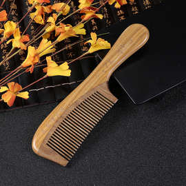 厂家批发梳子绿檀木梳子创意拼接檀木梳美发按摩梳定制礼品梳子