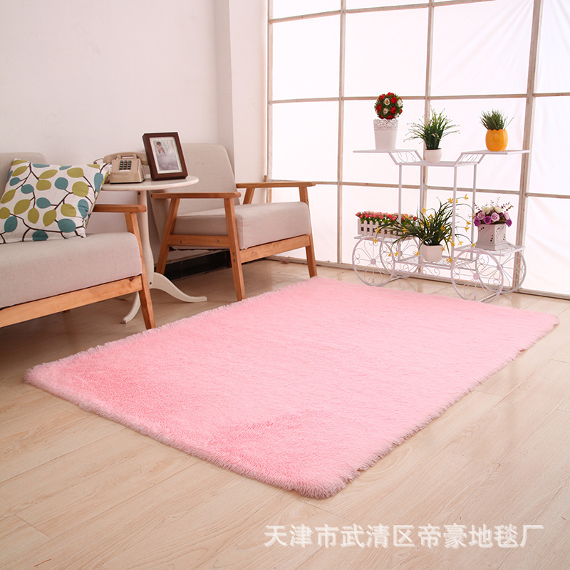Alfombra de Pelo Largo de Seda Sintética para Sala de Estar, Dormitorio, Junto a la Cama, Resistente a las Manchas y Fácil de Cuidar, Alfombra de Dormitorio