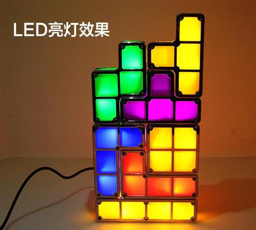 Colorful creative diy Tetris lamp led smart light-emitting toy creative table lamp night light