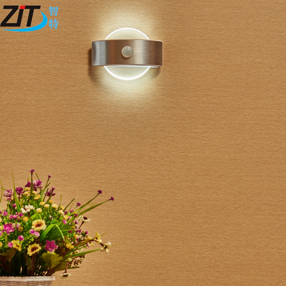 LED人体感应室内壁灯USB充电感应小夜灯橱柜灯创意智能床头灯