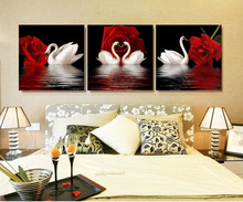A6356闪石优品客厅卧室红色玫瑰天鹅钻石画满钻贴钻十字绣砖石秀