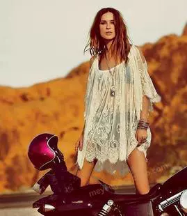 Привлекательное пляжное платье AliExpress с полыми кружевными плечами на лямках в европейском и американском стиле