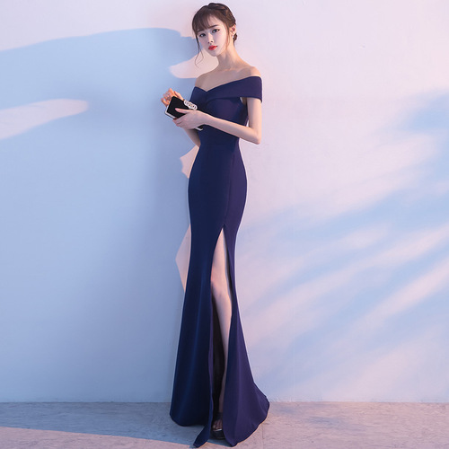 Evening dresses prom dress Robes de soirée evening gowns Banquet evening dress long one shoulder Mermaid Dress