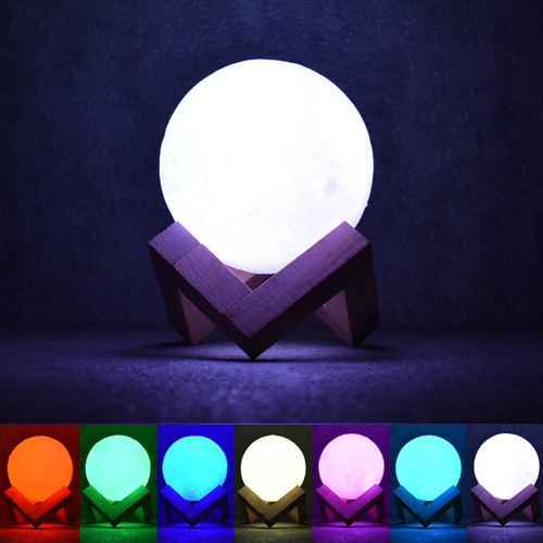 Touch Colorful Bluetooth Speaker Moon Light Creative Bedside LED Small Table Lamp Novelty Charging 3D Night Light