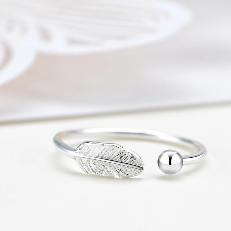 s925 Sterling Silver Opening Ring Artistic Temperament Feather Ring Korea Sterling Silver Jewelry Wholesale s925 Sterling Silver Opening Ring Artistic Temperament Feather Ring Korea Sterling Silver Jewelry Wholesale