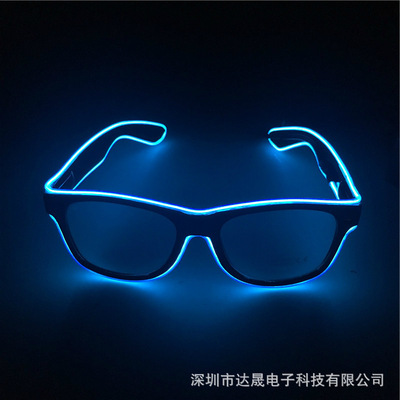 Popular Halloween LED Cool EL Cold light line luminescence glasses perform Dance party fluorescence Flash glasses