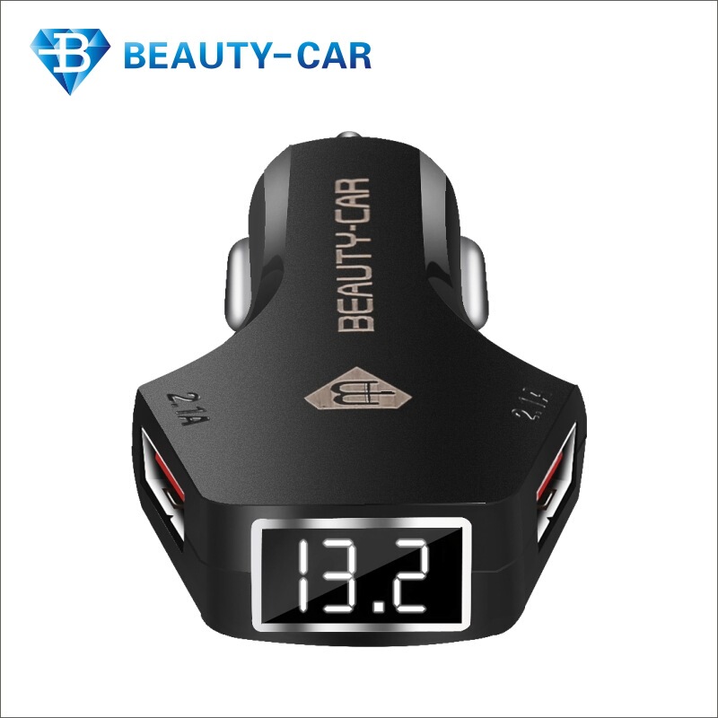 Minghui factory sells new B- 01 dual usb car charger with voltage display high-power car charger 4.2A fast charging output