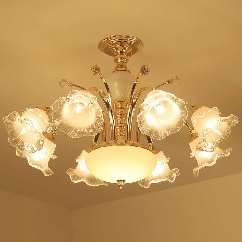 new pattern European style Ceiling lamp crystal a living room a chandelier Flower bedroom Restaurant Warm romantic American style Ceiling with