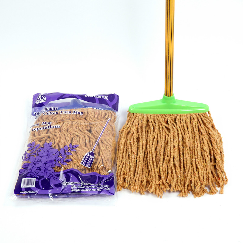 Factory direct household quick-drying wooden pole nano cotton mop home cleaning simple and practical cotton mop supply