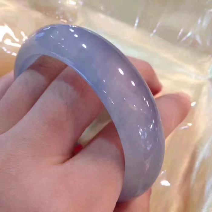 Ice purple thick square jade jade bracelet