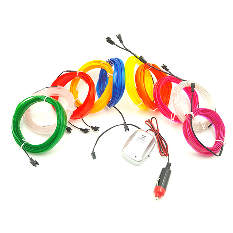 El luz fría con luz de borde 5 M coche control de voz traje música control traje 10 colores opcionales
