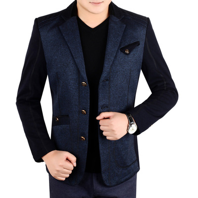 壹件代發新款男裝30中年男士商務休閑西裝40西服領外套工裝夾克