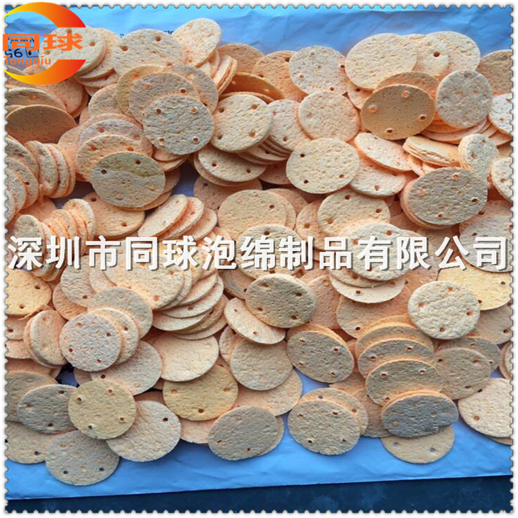 批发 10倍天然纤维木浆棉海绵 压缩木浆棉-土黄色天然纤维木浆棉