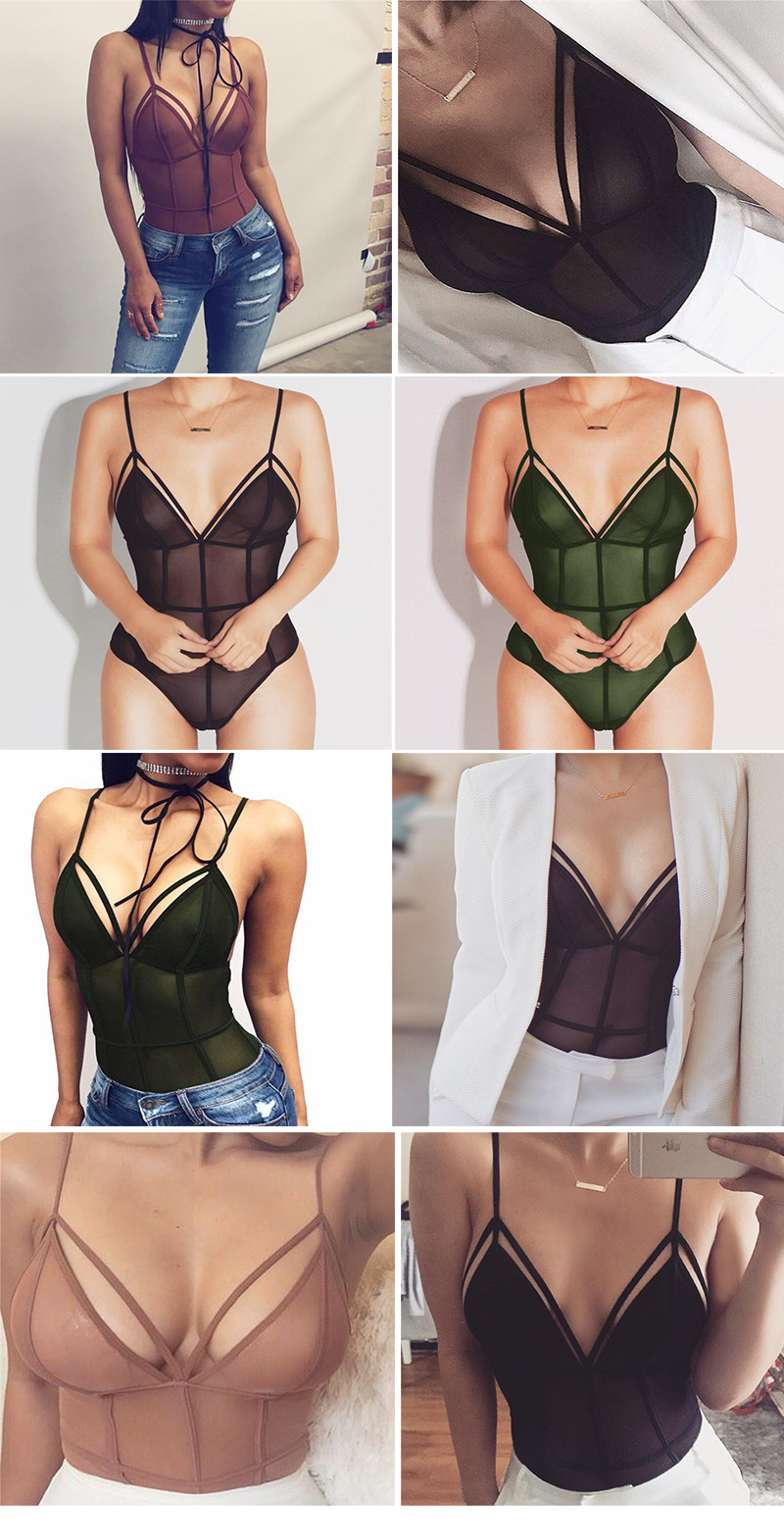 Sheer Mesh Bodysuit Model