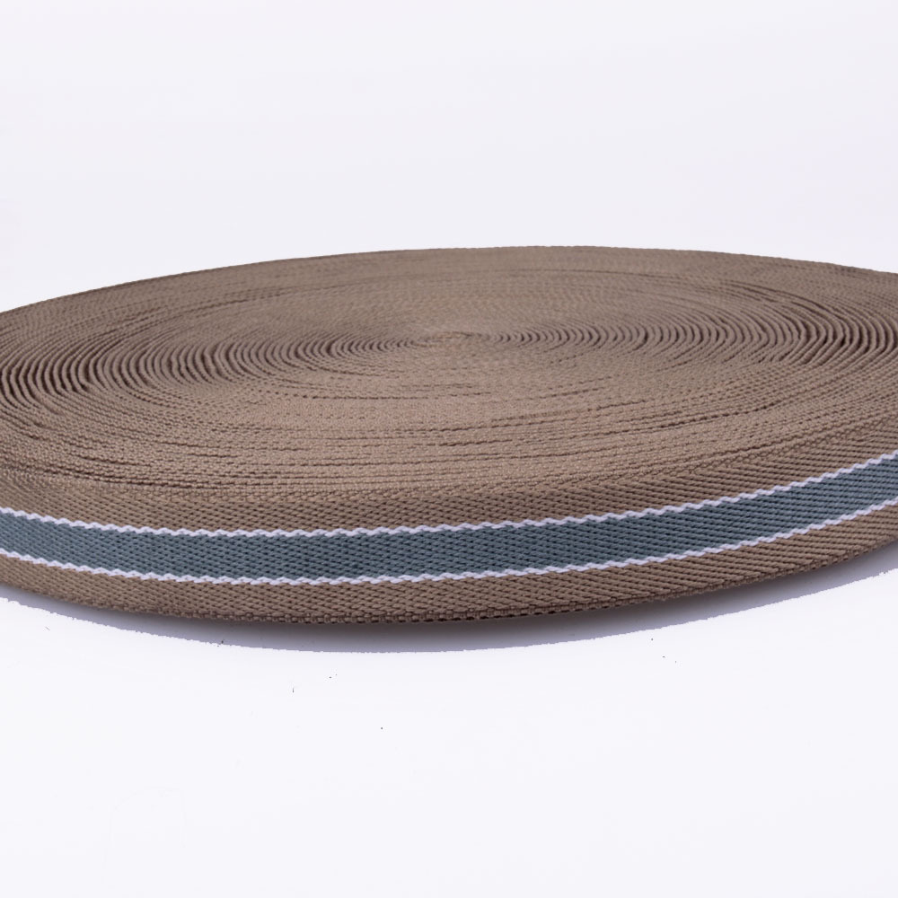 靖江现货 供应 4cm 杏白蓝 棉线带 涤棉手提 仿棉腰带 原料