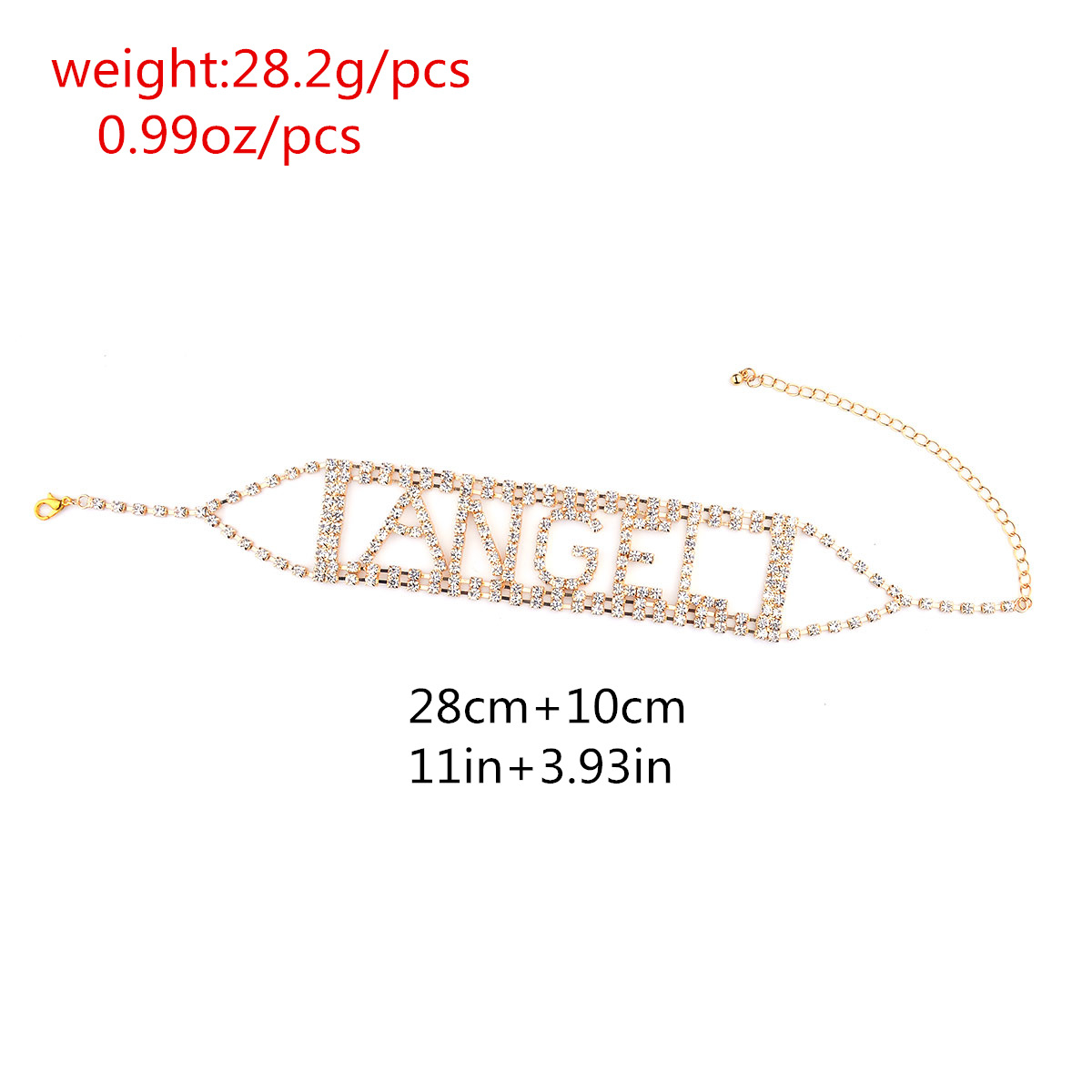 Punk Exaggerated Super Flash Necklace With Diamonds Lettering Thin Necklace Wholesale display picture 1