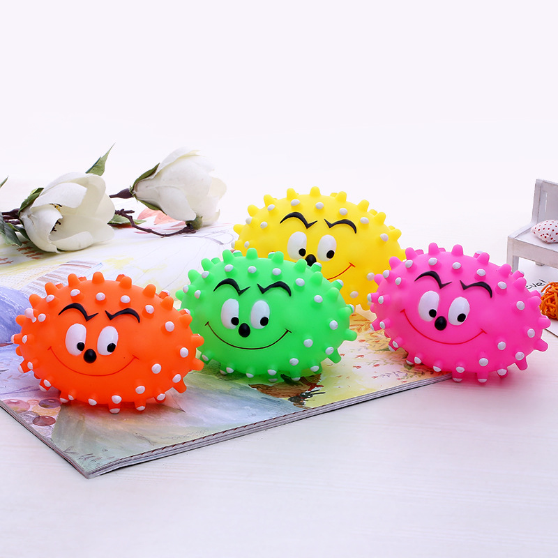 New dog cartoon rugby cat interactive PVC toy pet molars cleaning supplies wholesale