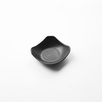 可定制日式密胺餐具 不规则形状仿瓷盘子 a5纯黑色多用途餐具套装