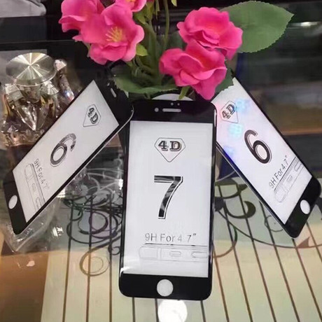 iphone6S曲面全屏鋼化膜 6P硬邊全屏鋼化膜蘋果4D曲面鋼化玻璃膜工廠,批發,進口,代購