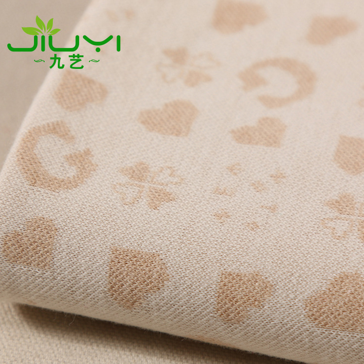 现货供应 棉提花彩棉面料 婴儿保暖内衣三角巾服装针织布料