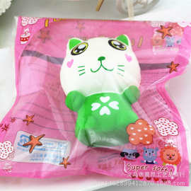 爆款squishy shop仿真减压猫模型 pu慢回弹面包卡通玩具直销