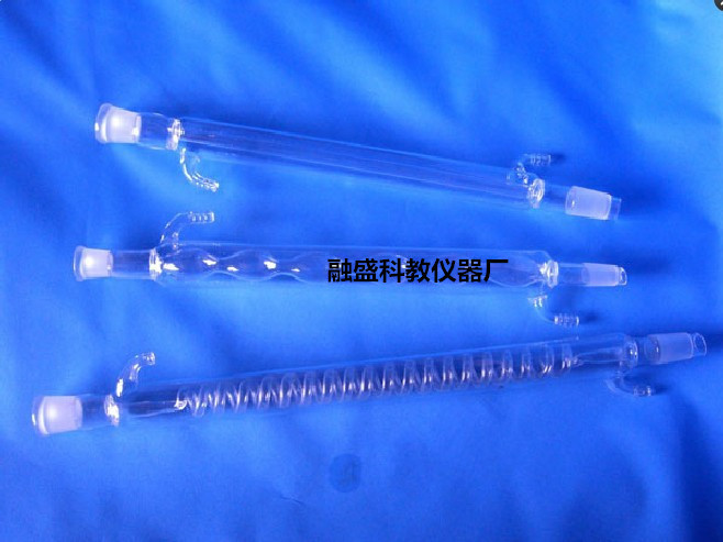 Glassware Serpentine condenser Snake condensation tube Standard ports 24*24# 400MM long 19#29#