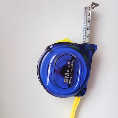 Manufacturer wholesale blue transparent steel tape measure anti-fall box ruler height ruler with 5 meters blue transparent steel tape measure