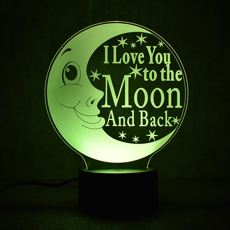 Lampe LED de chevet 3D Love Moon - Ref 3424150 Image 4
