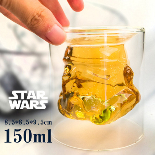 Star Wars Black Samurai White Samurai Iron Man 3D Water Cup Couple Mark Glass Creative Gift Cup