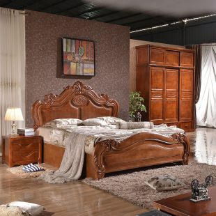 ��ľ�������p��1.5m1.8����ʽ�l�彛���͸��䃦����ľɫ��ʽ�Ҿ�